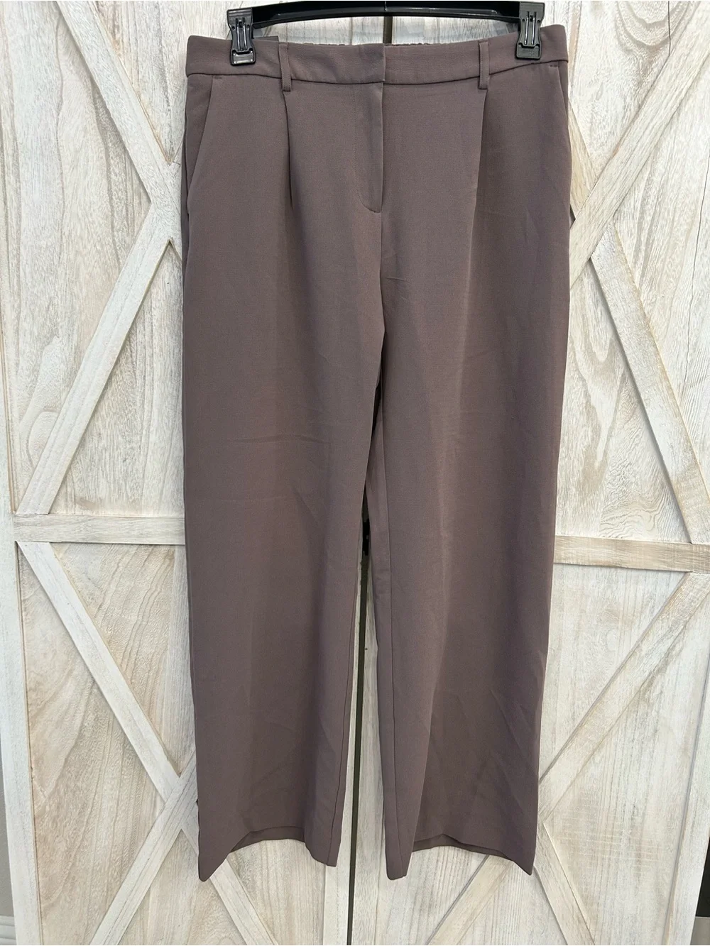 DKNY Wide Leg Pants in Taupe
